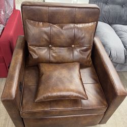 New brown faux leather sofa bed