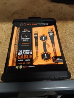 NEW! 6 ft Micro USB dorable cable