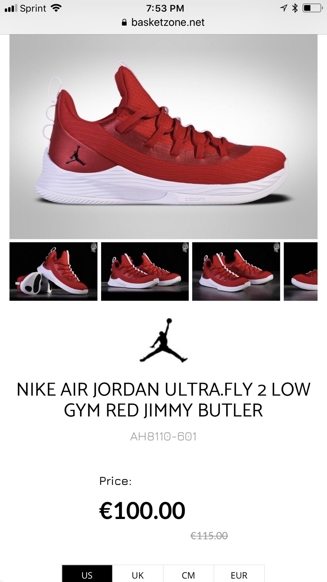 NIKE AIR JORDAN ULTRA.FLY 2 LOW GYM RED JIMMY BUTLER