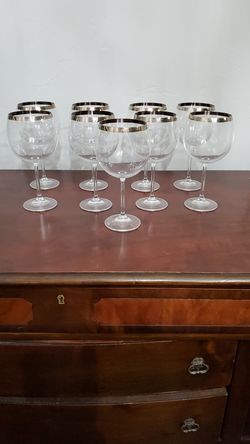Silver rim goblets 9