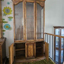 Oak Hutch Or Display Cabinet