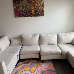 Beige Modular Living room Couch