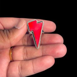 Red Onyx Statement Ring – 925 Sterling Silver – Handmade – Valentine’s Day Special Edition – Size 7.2