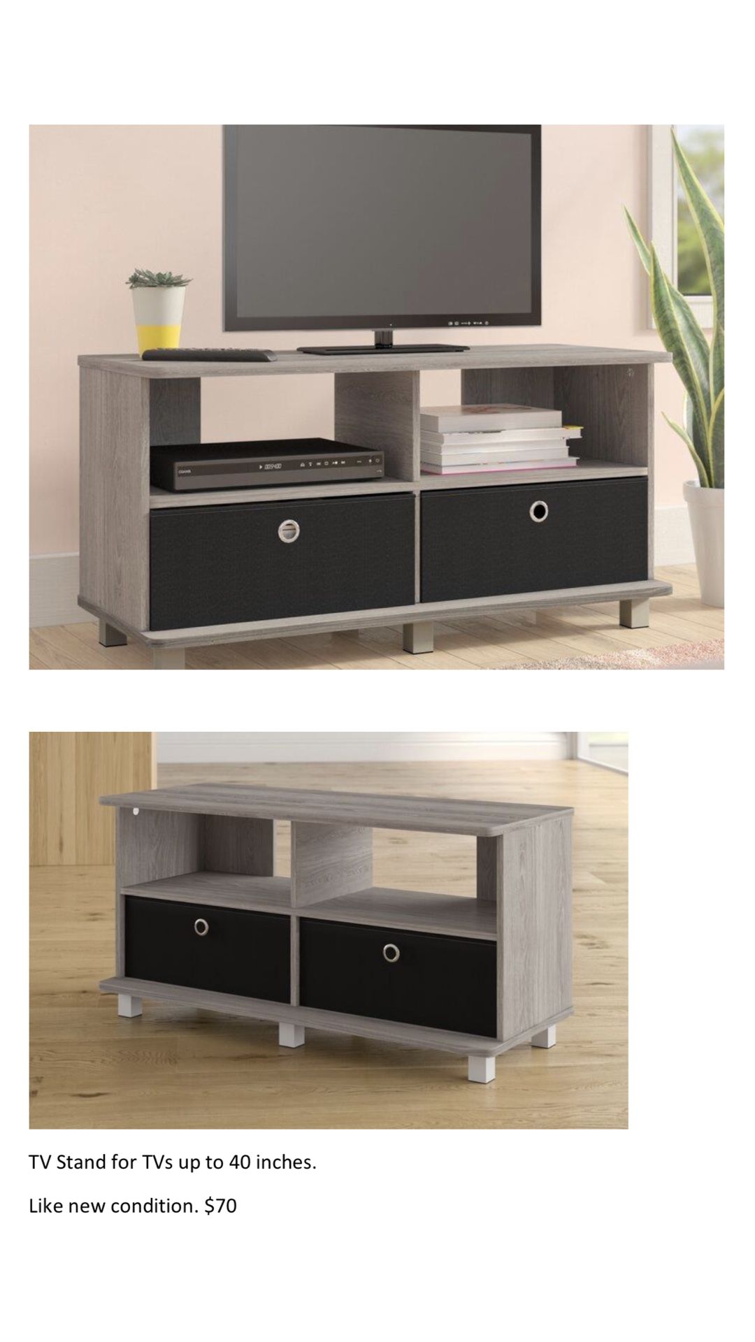 Warm grey tv stand for TVs up to 40”