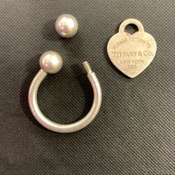 Silver Tiffany & Co. Heart Tag Key ring $199.99