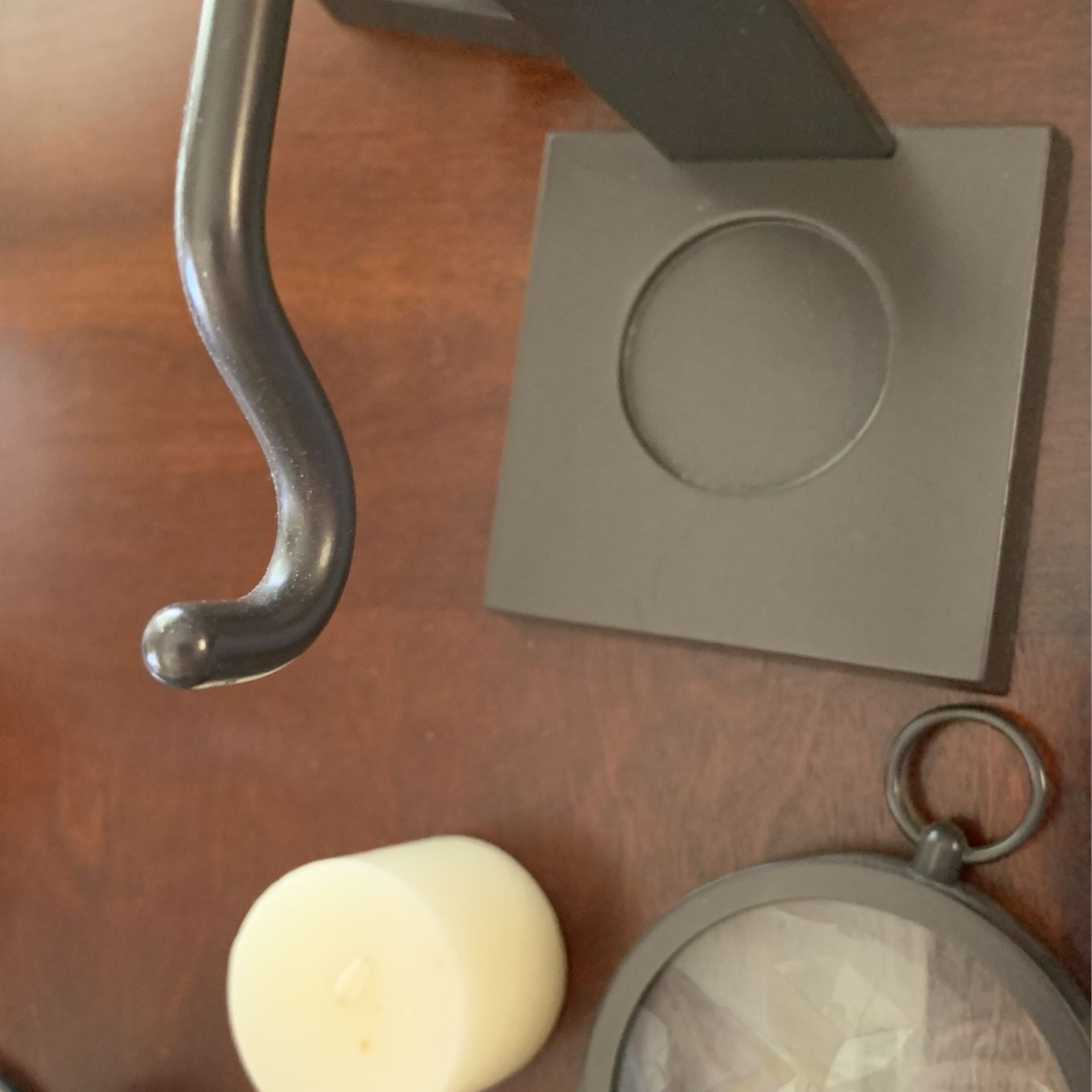 2 Decorative Candle Holders W Magnified Glass