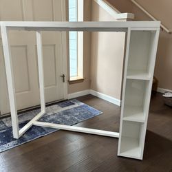 CB2  White Sidecar Bar/ Dining Table/Desk