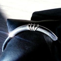 High End Men Sterling Silver bracelet On Black Leather Band/Straps 