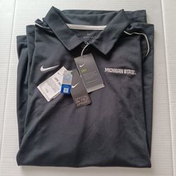 XXLT Michigan State Spartans Men's Nike Black Team Issue UV Performance Polo Shirt
