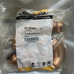 1” 90’ Short Turn Elbow Copper Press X Press Fitting  Nuevos  3 Sets 5Pcs Cada Set 