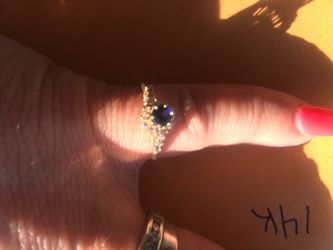 14k yellow gold ring with sapphire stone