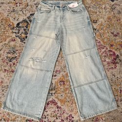 Light Wash Wide Leg Jeans Size 6