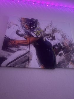 Football Action 4-Panel Canvas Wall Art