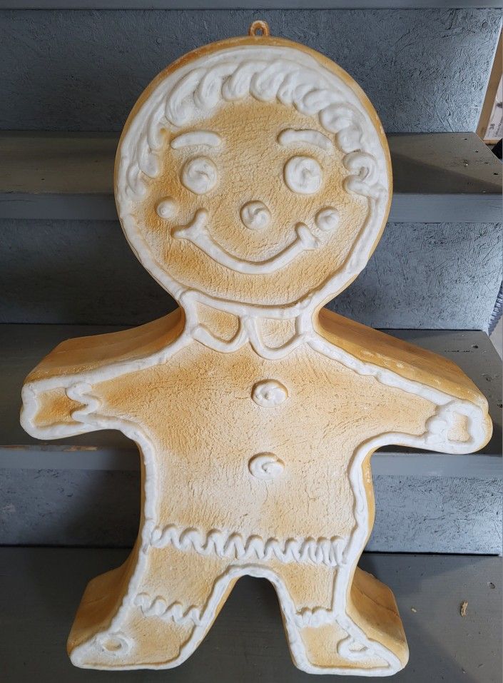 Gingerbread Man Blow Mold Christmas Union Products Blowmold Vintage Decor Holiday Yard