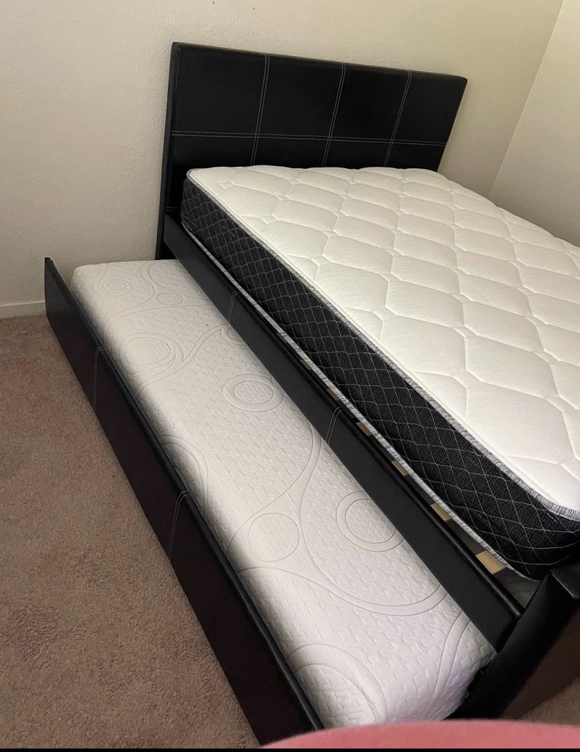 Camas Con Trundle. 👉🏽👉 Full/Twin Trundle New Beds With Both Mattresses Included