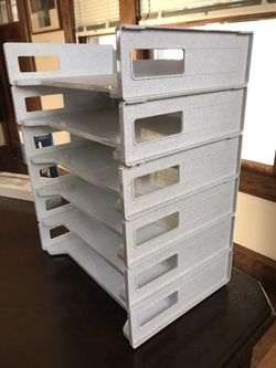 Desk file trays.