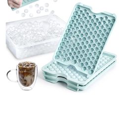 Combler Mini Ice Cube Tray with Lid and Bin, Ice Trays for Freezer 3 Pack, Upgraded 123X3 Pcs Small Round Ice Cube Trays Easy Release, Mini Ice Maker,