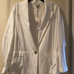 Saco Blanco De Lino Talla Large