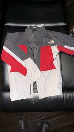The North Face Embroidered Colourblock Hooded 'Hyvent' Technical Jacket - L Vintage