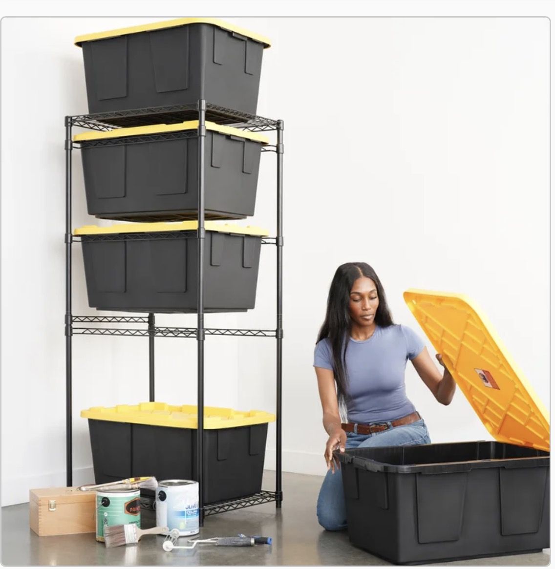 SafeRacks Storage Bin Rack, 5 Tote Capacity, NSF Certified