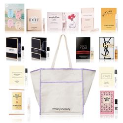 New— Macys Canvas  with 15 fragrance samples 
