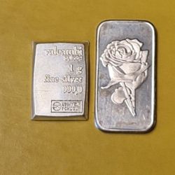 2g Bundle Rose Bar & Valcambi Bar .999 Fine Silver