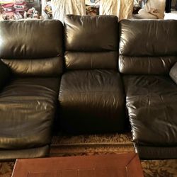 Leggett & Platt 7’ Leather Recliner Couch - Great Condition (see Description)