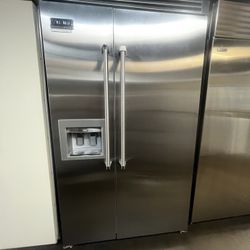 VIKING 48”WIDE BUILT IN STAINLESS STEEL SIDE BY SIDE REFRIGERATOR 