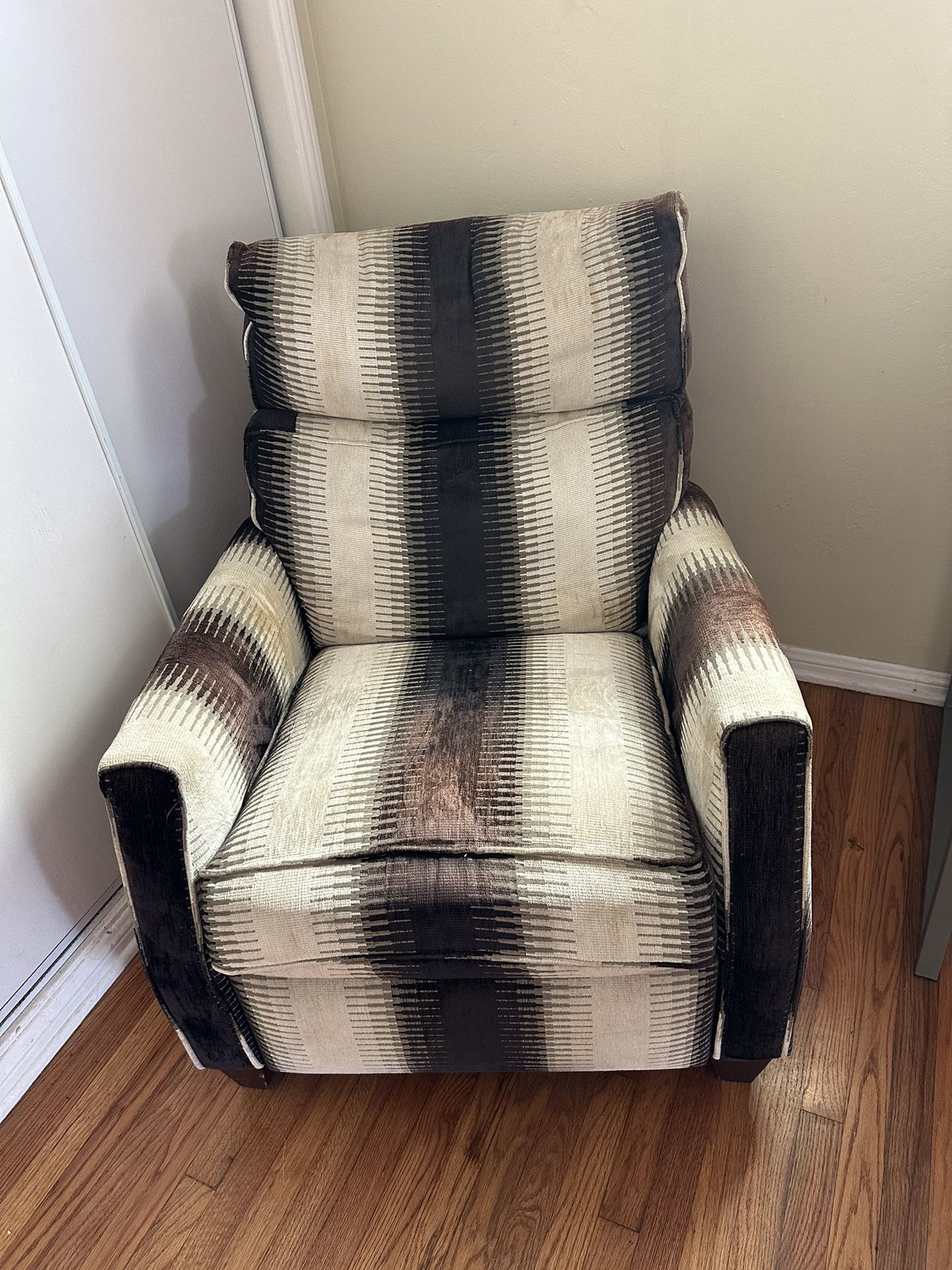 Brown and Tan Recliner
