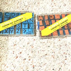 Lot Of ABC & abc Wooden Stamps