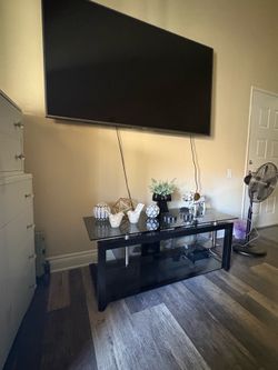 Black glass entertainment center