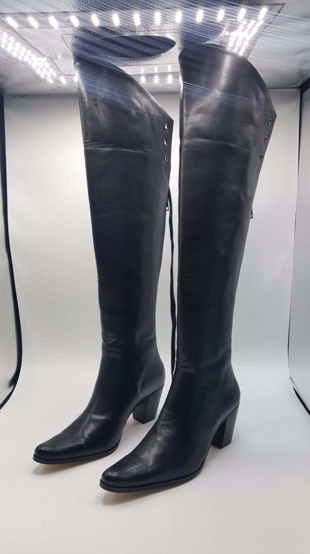 Custom Made Black Leather Boots Size 10