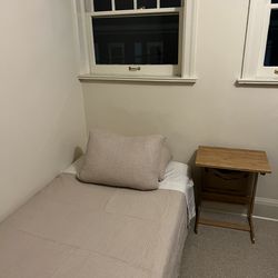Twin Size Bed (IKEA Neiden Frame + Zinuz Twin Size 6” Memory Foam Mattress like New!)