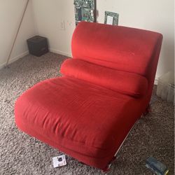 Red Armless Loveseat 