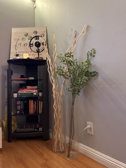 Glass vase 2pcs, Twigs, Faux Leaves