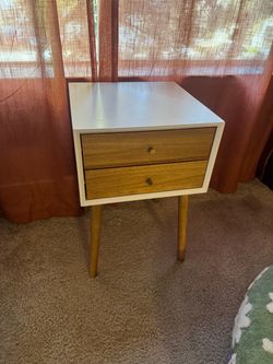 Nightstand (white + wood)
