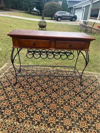 Console table with bottle rack &2 drawers
