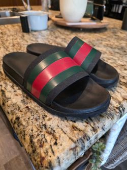 Gucci Web Stripe Slide Sandals