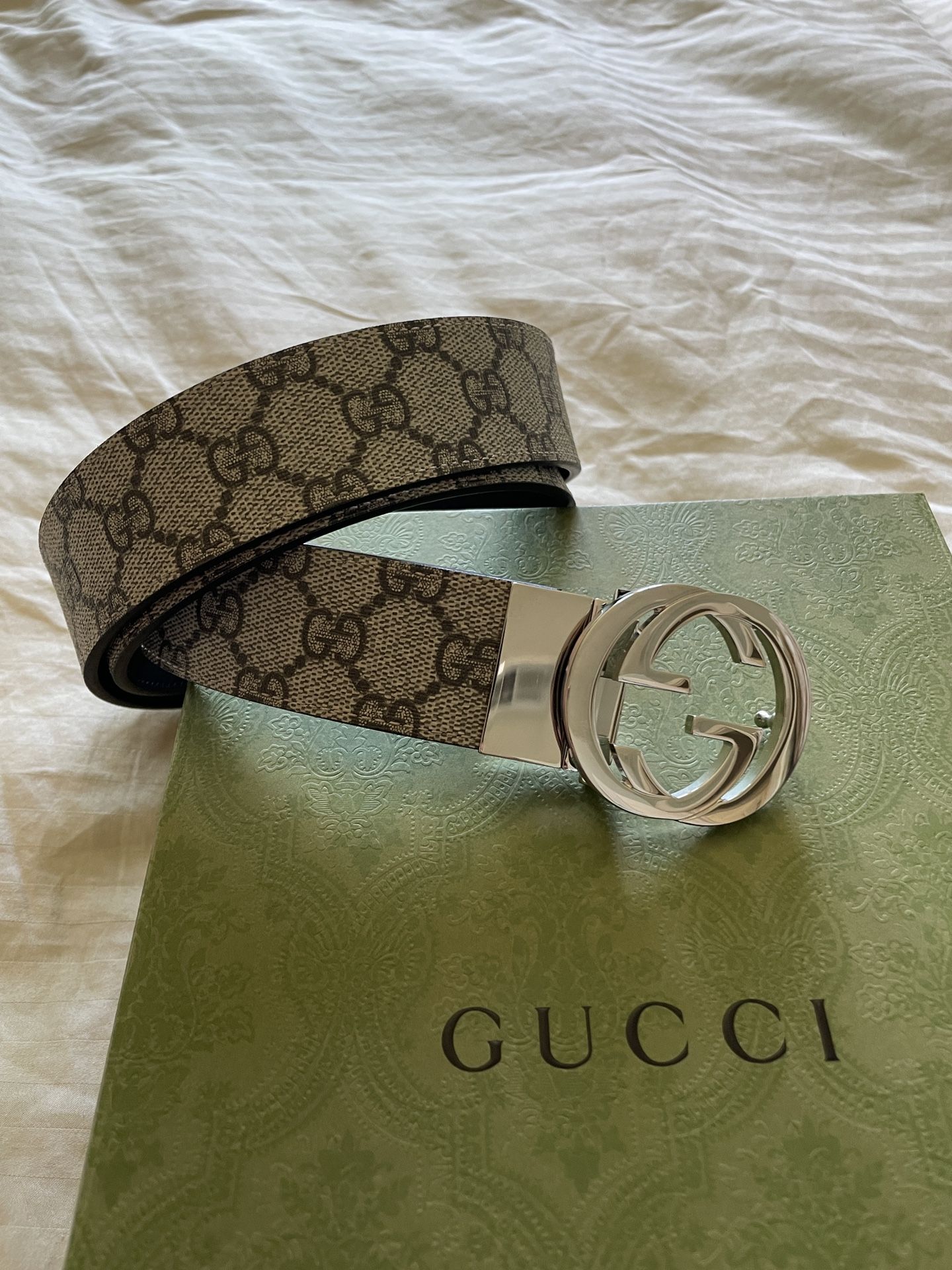 Gucci Men’s Belt GG Supreme/black leather Size 95