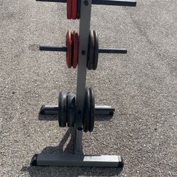 Weight Rack With Weights. 