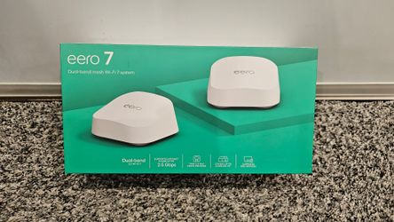eero 7 Dual-Band Mesh Wi-Fi 7 System (2-pack): Extender with Smartphone Control