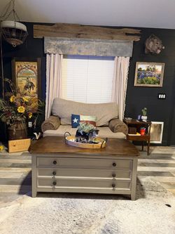 🌿Beautiful Rustic Coffee Table with Storage Drawers