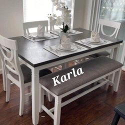 Beautiful No Tax 6-Pc White & Gray Dining Set