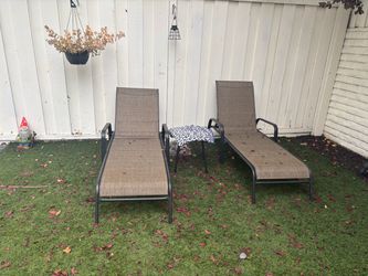 Outdoor Patio Chaise Lounge Chairs Set of 2