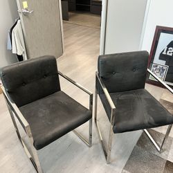 Two PREMIUM Leather Office or Dining Chairs EXCELLENT Condition