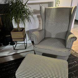 IKEA CHAIR & OTTOMAN 