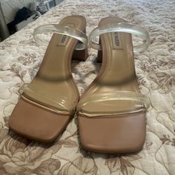 Small Clear/nude Heels 