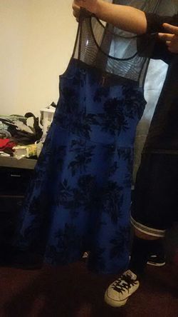 Blue and black dress