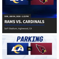 Two Tickets Rams Vs Cardinals w Tailgate Pass
