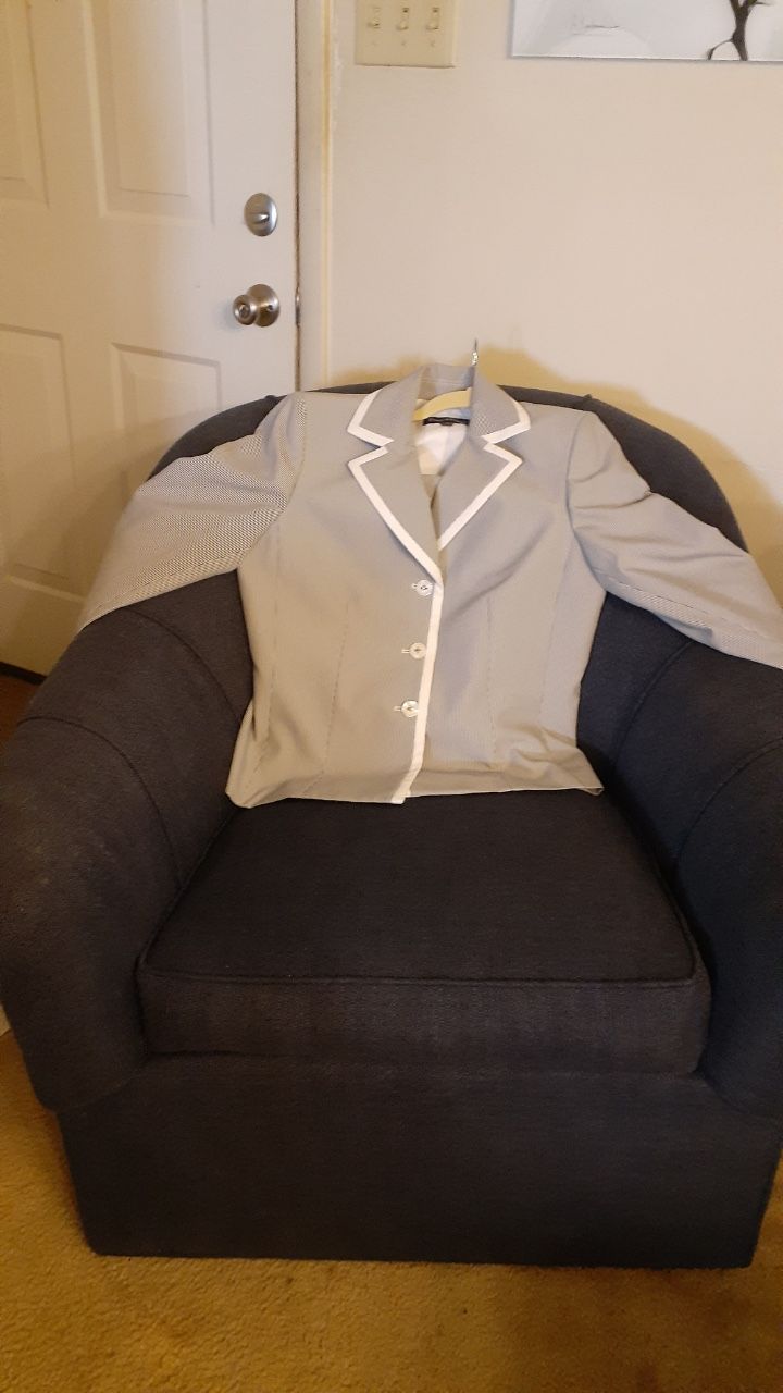 Grey Suit White Trim